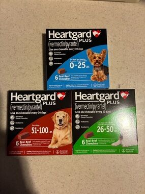 Heartgard PLUS for dogs 6 packs  PICK ANY TWO